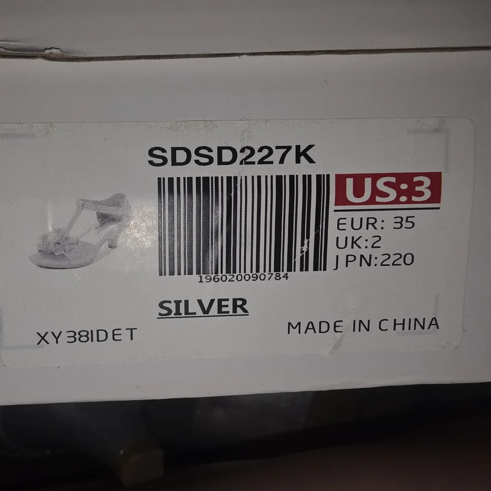 Silver Heeled Sandals - US 3